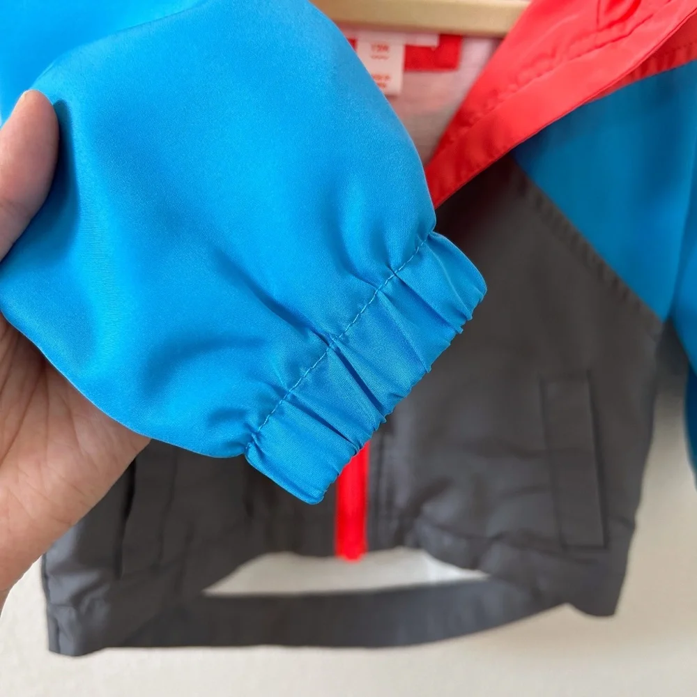 CAT & JACK Baby orange, bright blue & charcoal blue windbreaker rain jacket 12M